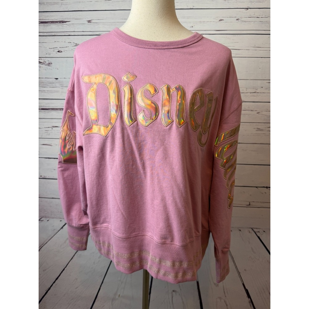 Disneyland Spirit Jersey Large Cinderella Castle Gold Pullover Sweatshirt Disney